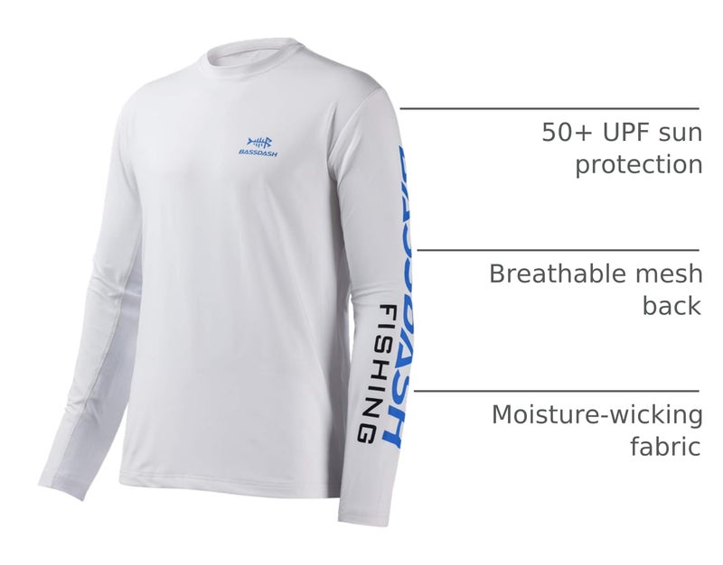 BASSDASH Fishing T Shirts for Men UV Sun Protection UPF 50+ Long Sleeve Tee T-Shirt - Image 4