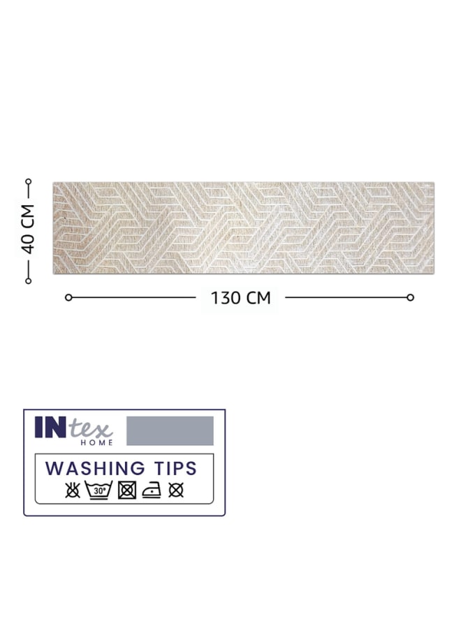 Intex Curtains House Nadia's design velvet linen rectangle Table Runner - heavy duty velvet fabric - suitable for reciption , living rooms and special ocassions - unique geometrical design - set of one piece  - Image 4