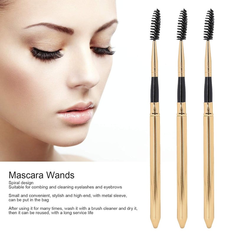 ZJchao Eyelash Brush, Mascara Wands Lash Brush 3pcs Eyelash Set Reusable Mascara Applicator Wand Portable Eyebrow Makeup - Image 3