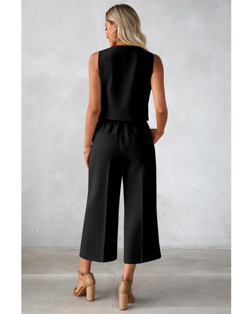 luvamia 2 Piece Outfit 2 Piece Work Outfits for Women 2 Pieces Set Black Going Out Summer Clothes Summer Outfits for Women Black Medium Fits Size 8 / Size 10 - Image 2