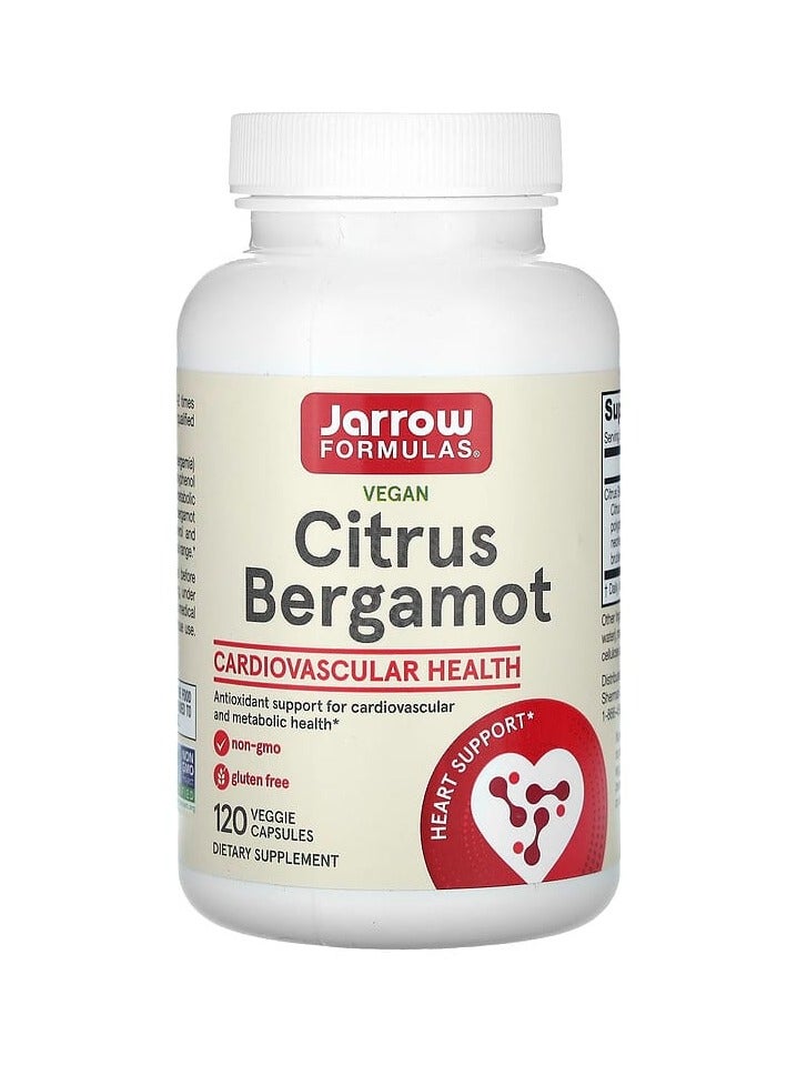 jarrow formulas Vegan Citrus Bergamot, 120 Veggie Capsules (500 mg per Capsule)