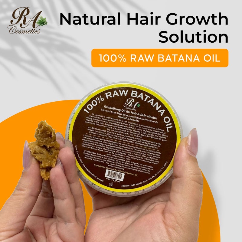 RA COSMETICS زيت شعر باتانا الطبيعي غير المكرر بنسبة 100% من آر إيه كوزماتيكس لنمو الشعر، 118 مل | مرطب مغذي للشعر لإصلاح الشعر التالف| بلسم مقوي ومغذي للشعر - مصدره هندوراس - Image 2
