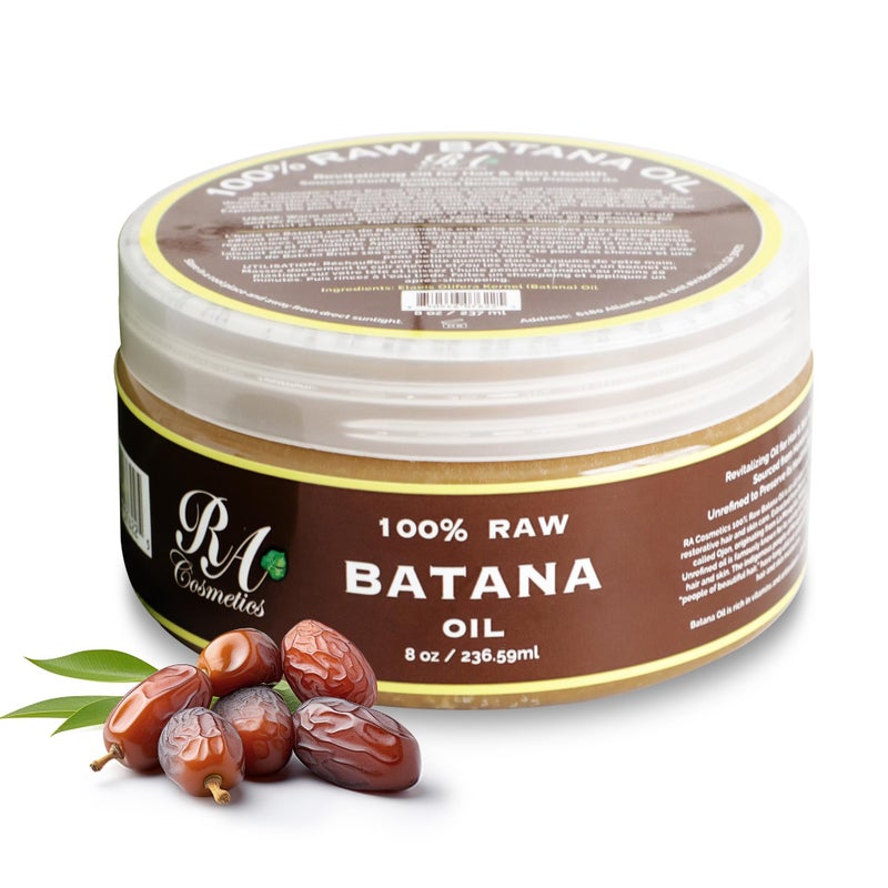 RA COSMETICS زيت شعر باتانا الطبيعي غير المكرر بنسبة 100% من آر إيه كوزماتيكس لنمو الشعر، 118 مل | مرطب مغذي للشعر لإصلاح الشعر التالف| بلسم مقوي ومغذي للشعر - مصدره هندوراس - Image 1