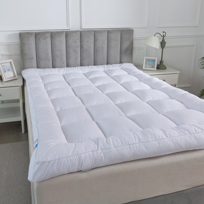 S HOTEL QUALITYMICROLITE MICRO FIBER MATTRESS TOPPER THICK 5 CMBOX STITCHEDANTI ALLERGENIC DOUBLE