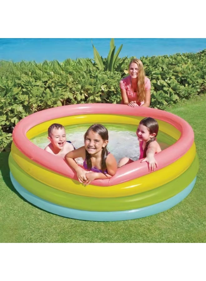 INTEX Wet Set Round Pool - Small Inflatable Swimming Pool for Toddlers, Size 86cm x 25cm. 3-Ring Colorful Pool for Kids, Model 57104. - Image 2