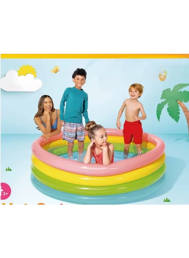 INTEX Wet Set Round Pool - Small Inflatable Swimming Pool for Toddlers, Size 86cm x 25cm. 3-Ring Colorful Pool for Kids, Model 57104. - Image 3