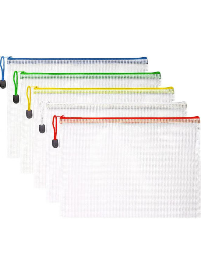 Deli 10 A4 Transparent Grid Zipper Bags, Document Organizer For Students, Subject Classification File Folders, Receipt And Exam Paper Storage, Document Protection, Random Color 63479 - Image 3