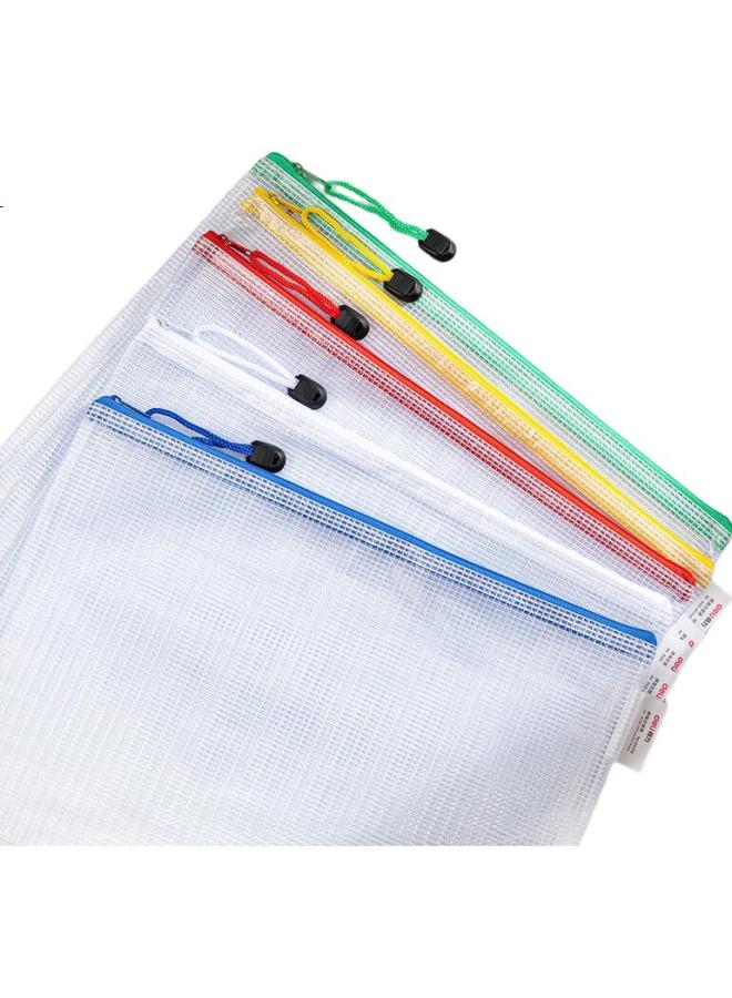 Deli 10 A4 Transparent Grid Zipper Bags, Document Organizer For Students, Subject Classification File Folders, Receipt And Exam Paper Storage, Document Protection, Random Color 63479 - Image 2
