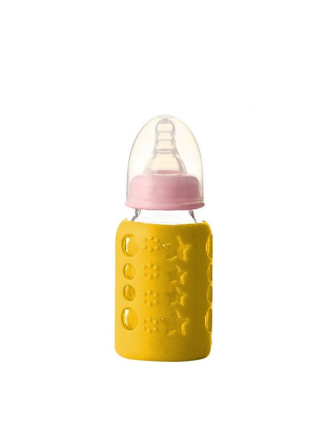 Safe-O-Kid Pack Of 2Silicone Baby Feeding Bottle Cover Sleeve Holder Insulated Protection All Bottle Types Medium 120 Ml Yellow - Image 1