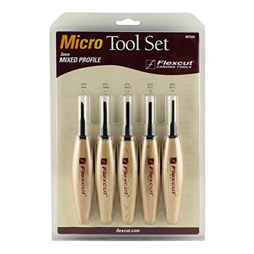Flexcut 5 3mm Mixed Profile Micro Tool Set MT930