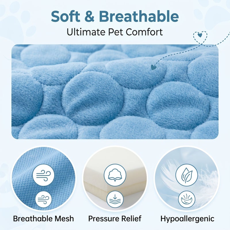 Cool Blue Paw Print Reversible Pet Cooling Mat Washable Non Slip Dog Bed Pad for Small Medium Dogs Cats 32x45cm - Image 1