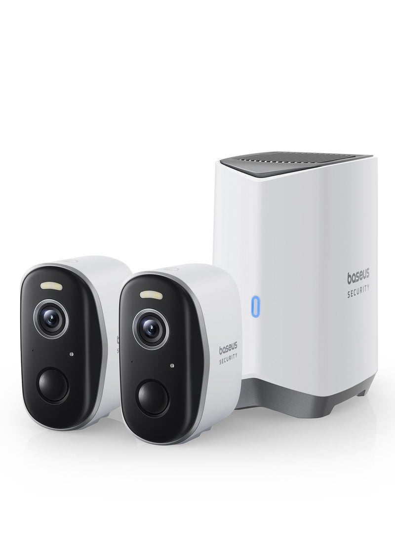 Baseus Baseus Security N1 Outdoor Camera 2K 2-Cam Kit White UK  - Image 1