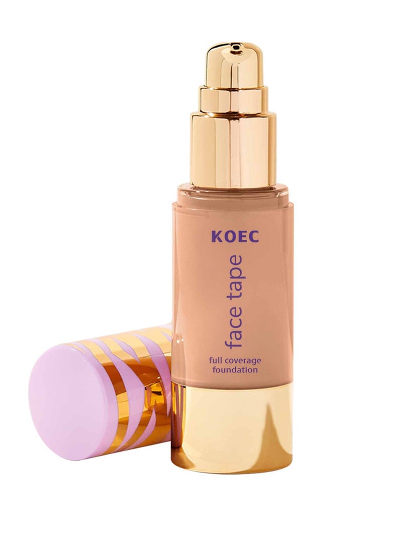 ك أو إي سي كريم أساس فيس تيب بتغطية كاملة، لمسة نهائية غير لامعة ومقاومة للماء، 30 مل، لون فاتح - Image 1