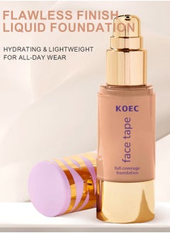 KOEC Face Tape Full Coverage Foundation, Waterproof Matte Finish, 30ml, Light  - Image 4