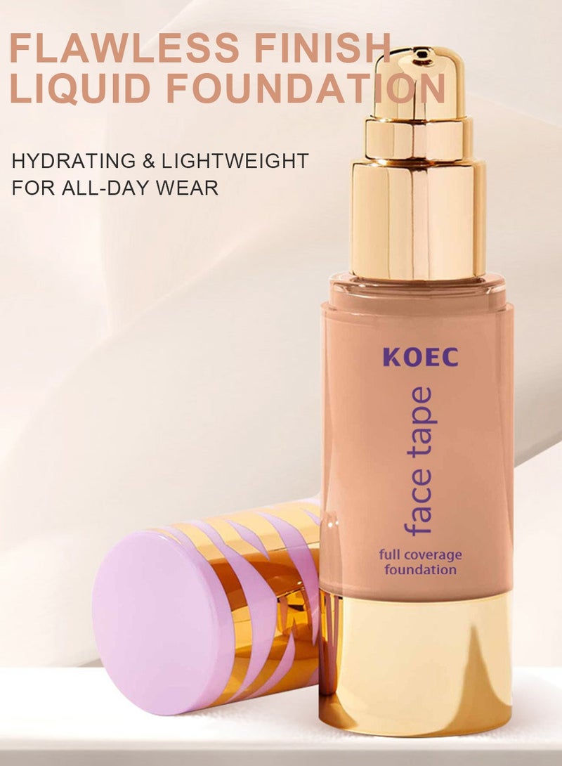 ك أو إي سي كريم أساس فيس تيب بتغطية كاملة، لمسة نهائية غير لامعة ومقاومة للماء، 30 مل، لون فاتح - Image 4