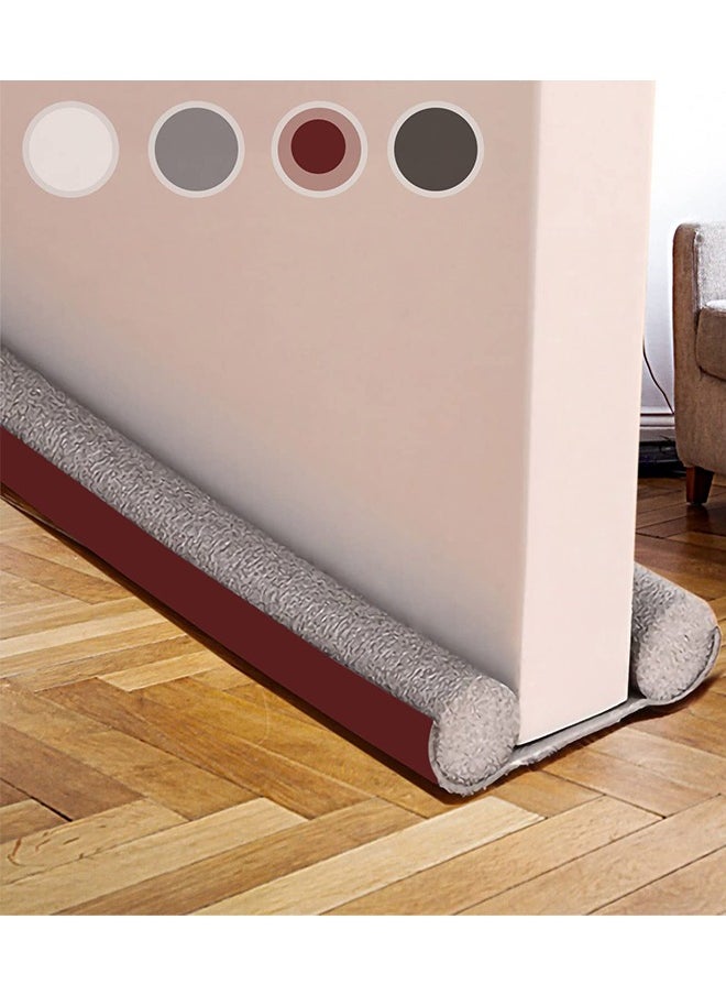 HQ-GAMING - Draught Excluder for Bottom of Door 37 Inches, Double Door Draught Excluder, Energy Saving Under Door Draft Stopper Weather Stripping Noise Blocker Window Breeze Blocker,Thicker Door Draft, Brown - Image 1