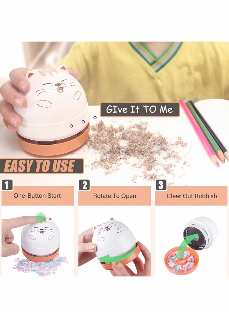 Y&D Mini Desktop Vacuum Cleaner, Portable USB Cleaner for Desk Cute Cartoon Cleaning Eraser Crumbs, Dust, Piano, Hairs, Computer, Keyboard and Car  - Image 4