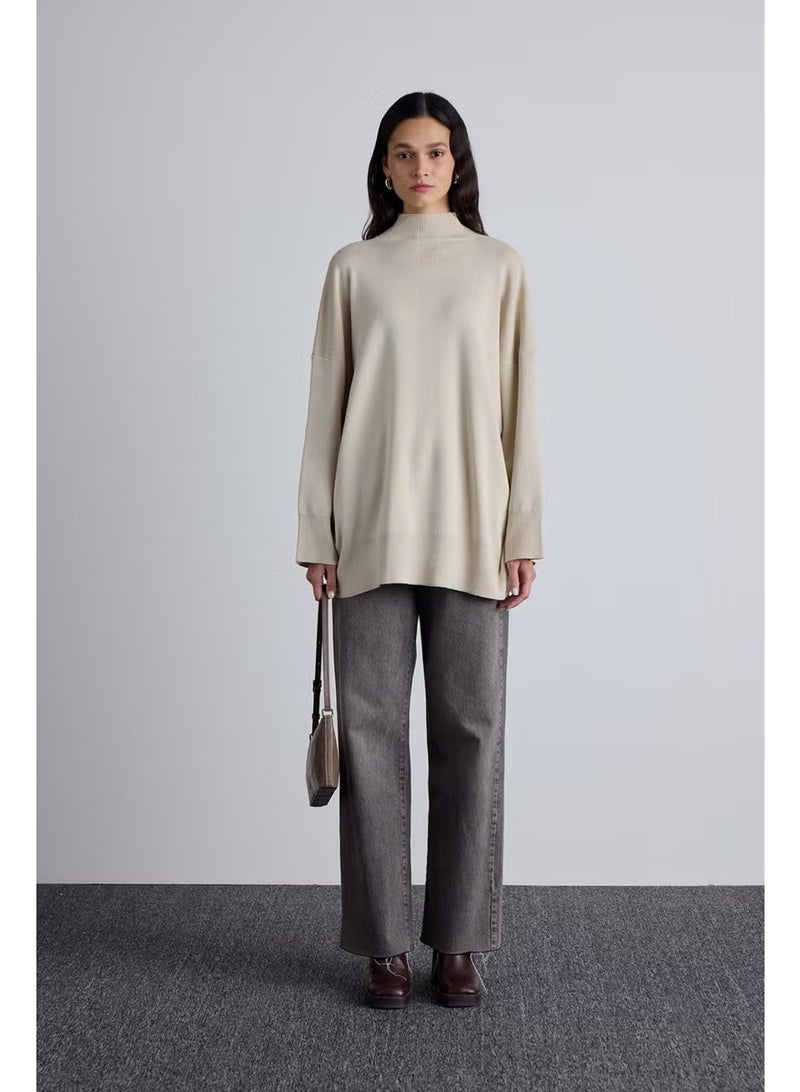 Manuka Oversized High Neck Sweater Beige - Image 3