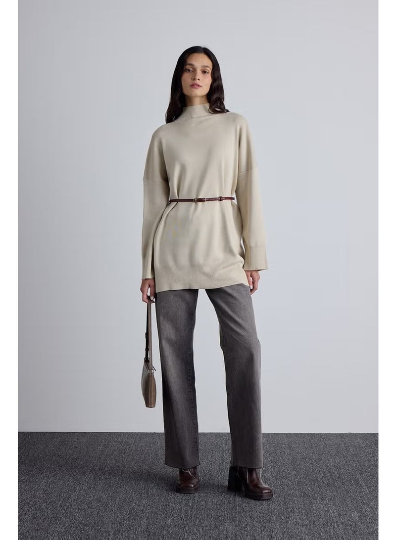 Manuka Oversized High Neck Sweater Beige - Image 4
