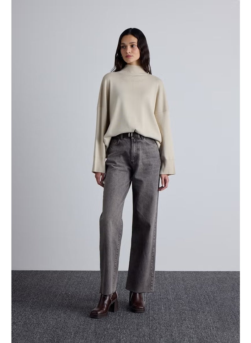 Manuka Oversized High Neck Sweater Beige - Image 2