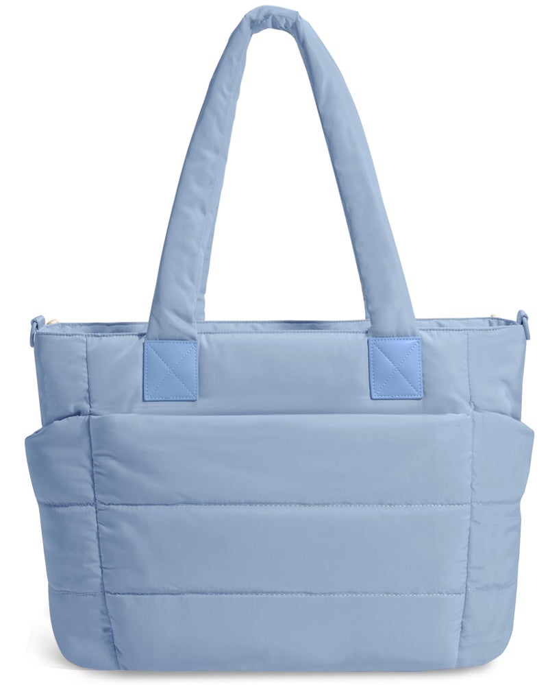 GASSDA Tote Bag for Women Lightweight Puffer Tote Bag Large Nurse Bags Handbag with Pockets Zipper Closure for Work Travel - Image 1