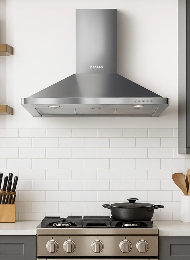 فابر Kitchen Cooker Hood, 90 cm Wall-Mount, 740 m³/h Suction Power, 3 Speed Settings + Intensive Mode, LED Lighting, Stainless Steel, STRIP SMART LED EV8 X A90/2 ( Made in Turkey ) Wall Fixed 250 W 320.0533.761 stainless _ steel - Image 4