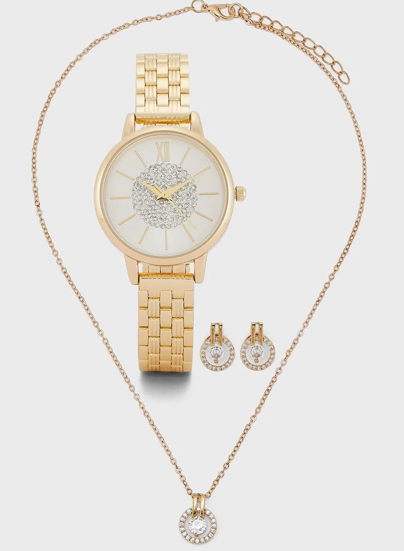 ELLA Watch, Earrings And Necklace Gift Set