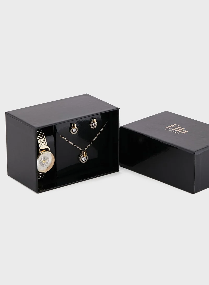 ELLA Watch, Earrings And Necklace Gift Set