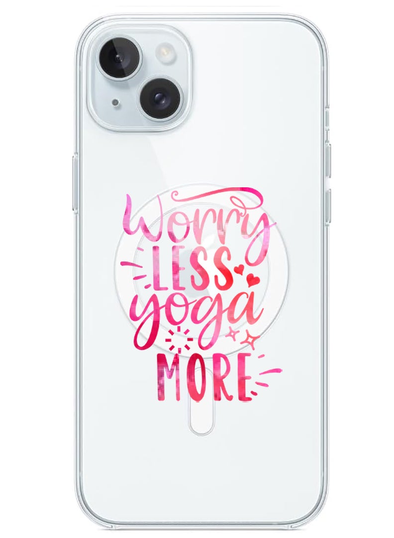 Theodor Magnetic Case for iPhone 15 Plus 6.7-inch Compatible with MagSafe Wireless Charging, Shockproof Phone Bumper Cover Worry less Yoga more copy  - Image 1