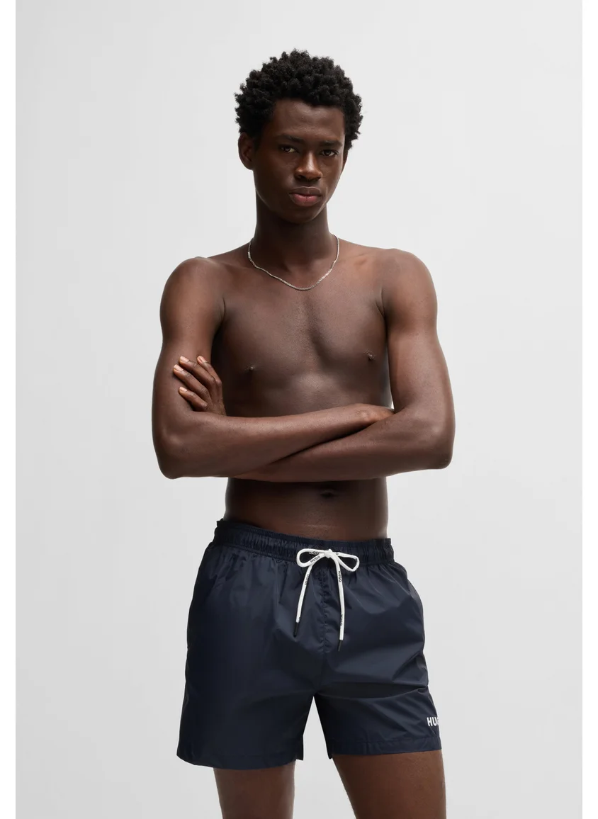 HUGO Fully lined swim shorts with contrast logo