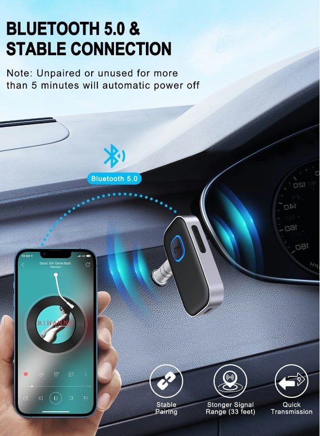Bluetooth Aux Adapter for Cars, Wireless Bluetooth Receiver with Noise Reduction, Bluetooth 5.0 Technology - Image 3