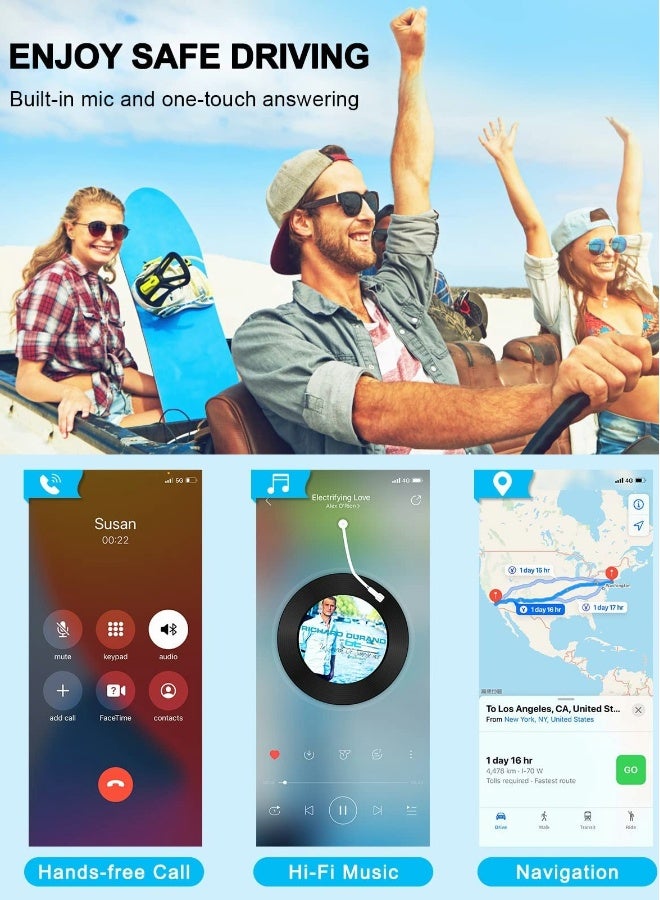 Bluetooth Aux Adapter for Cars, Wireless Bluetooth Receiver with Noise Reduction, Bluetooth 5.0 Technology - Image 5