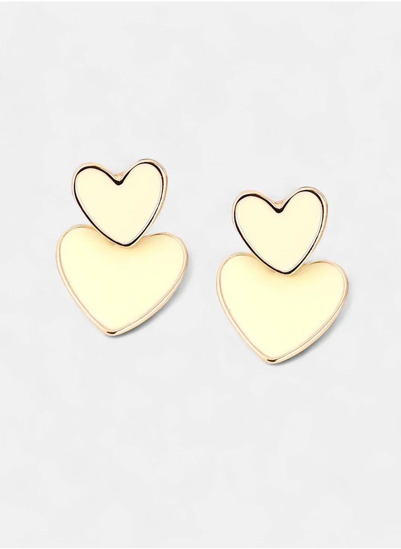 SOHI Heart Shaped Drop Earrings