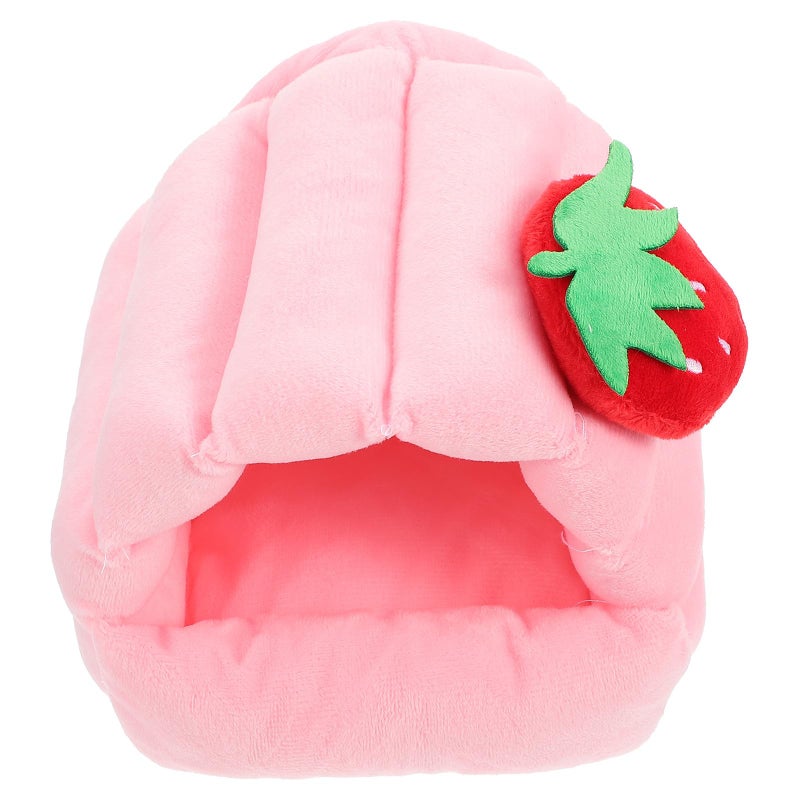 Plush Pink Hamster Warm Nest Cotton Sleeping Bed Small Animal Rest House For Winter - Image 2