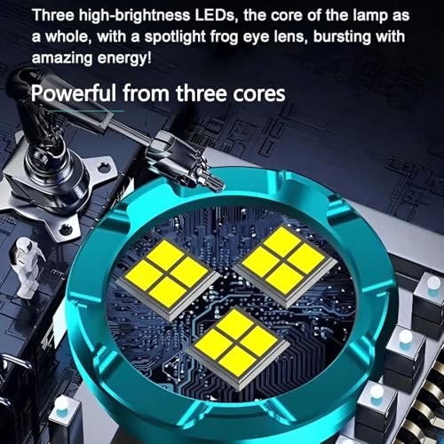 HABOHUSE German Three-Eyed Monster Mini Flash Super Power Flashlight, Thumb Flashlight Flashlights, Multi-Functional Pen Clip Light Steel High Lumen Rechargeable Waterproof (2Pcs-a) - Image 3