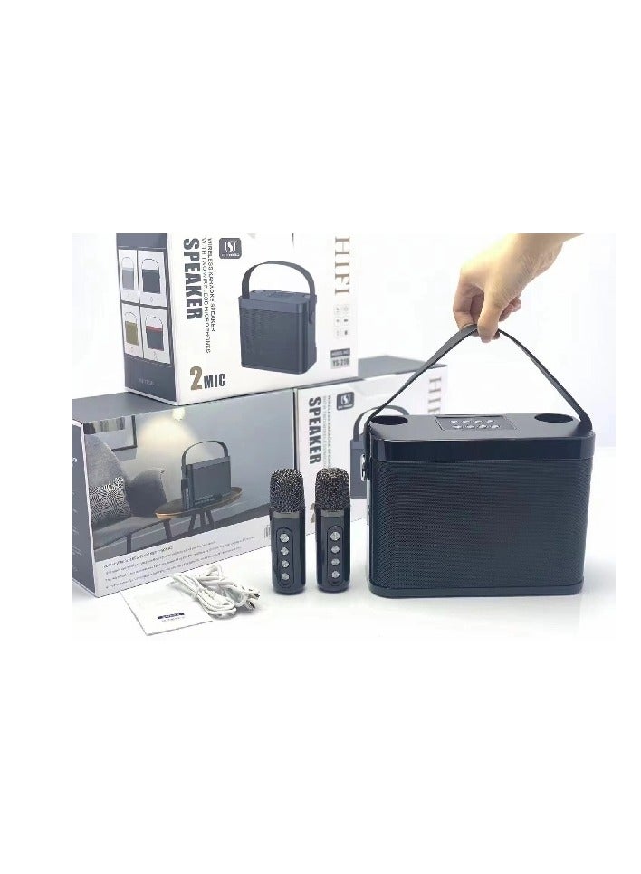 SU.YOSD YS-219 Karaoke Machine with 2 Wireless Microphones Portable Speaker - Image 3