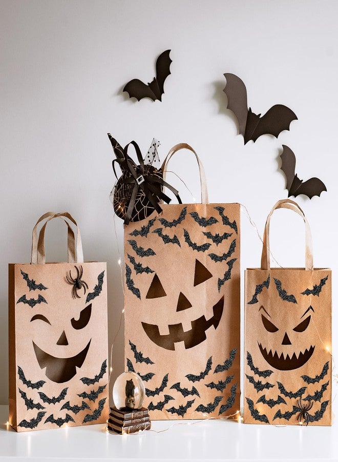 Whaline Halloween Bats Stickers Roll Laser Black Bats Shape Waterproof Decals 5 Designs Sparkly Self-Adhesive Stickers for Halloween Party Envelope Scrapbook Decor, 500Pcs - Image 5