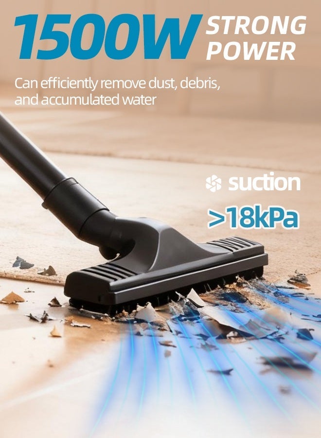 ALongDeng 1500W Wet Dry Vacuum Cleaner 7.5L Shop Vac with Powerful Suction Compact Small Shop Vacuum Wet and Dry for Industrial and Home Use - Image 3