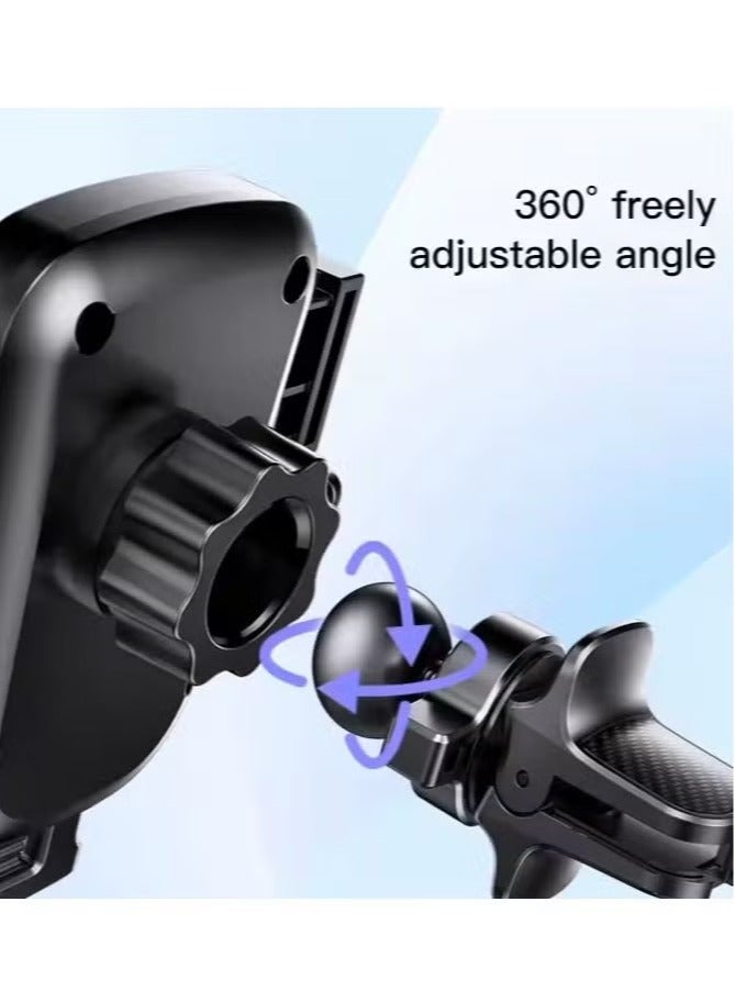 Yesido C162 360° Rotating Car Phone Holder – Gravity Reaction Universal Air Vent Mount – Secure Fit for iPhone, Android, GPS, and More – Adjustable, Hands-Free, Easy Installation – Black - Image 2