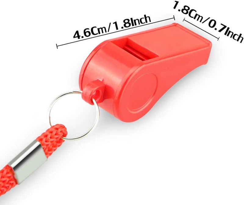 Hipat Red Emergency Whistles with Lanyard, Loud Crisp Sound Plastic Whistles Bulk Ideal for Outdoor Sport，Lifesaving，and Officials - Image 4