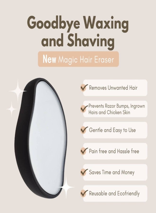 Rednow Crystal Hair Eraser , Magic Crystal Hair Remover, Painless Exfoliation Hair Removal Tool Fast & Easy for Women and Men Apply to Any Part of the Body (Black) - Image 3