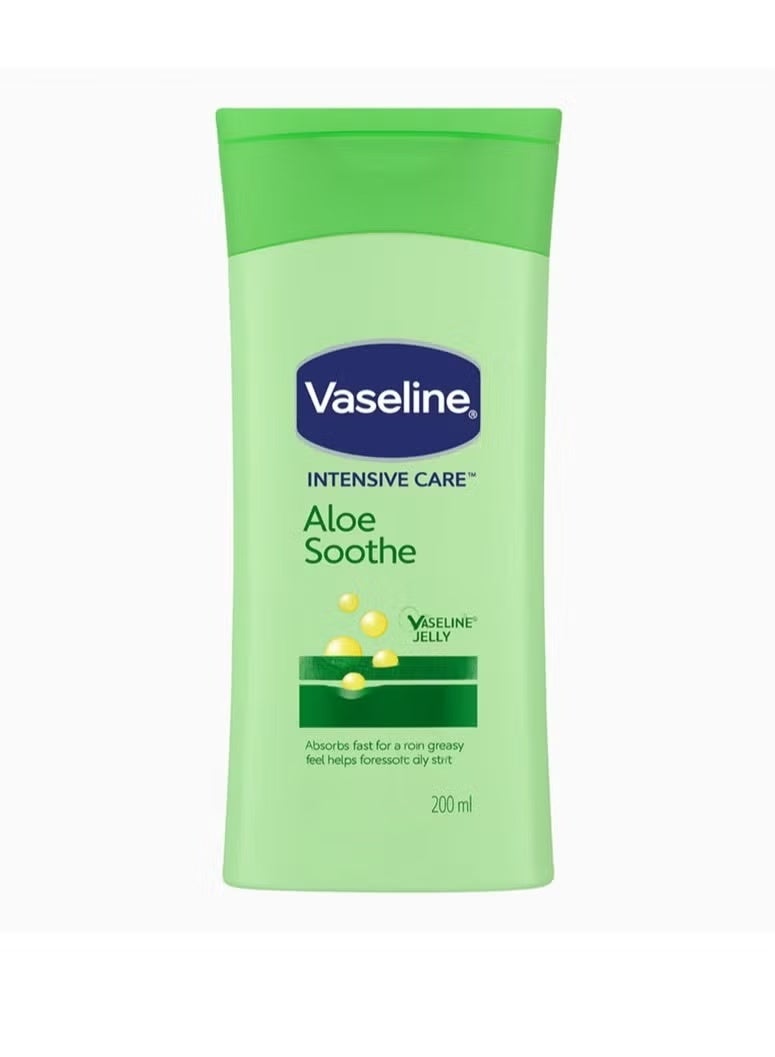 Vaseline Intensive Care Lotion for Dry Skin Aloe Soothe 200ml | New & Latest Formula | Deep Moisturization & Skin Repair | With Vaseline Jelly | Unisex Body Lotion - Image 1