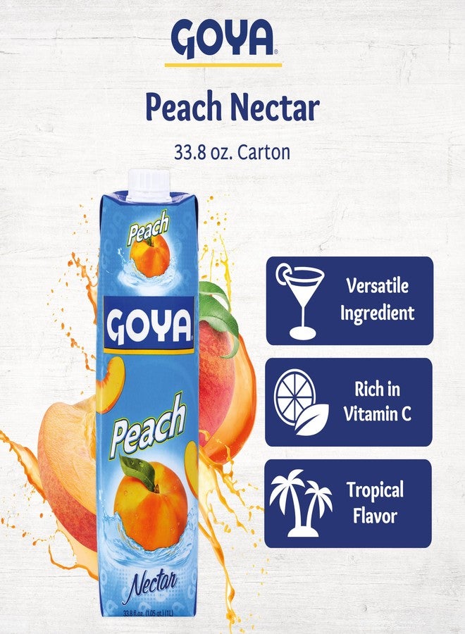 Goya Peach Nectar Juice, Pack of 2 (33.8 oz Bottles) Sweet and Juicy Tropical Drink, Perfect for Smoothies, Cocktails, Mocktails and Everyday Refreshment - Image 3