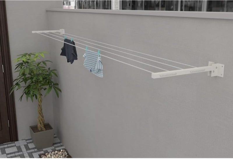 Shivansh Collection Metal Heavy Duty Wall Mounted Foldable Easy Pull and Foldable Dry Cloth Drying Stand for Balcony Room Hanger Rack Multicolor - Image 1