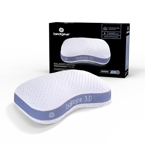 Bedgear Balance Cuddle Curve Performance Pillow  Size 30  MoistureWicking Pillow for Side Sleepers  Medium Firmness Bed Pillow Hypoallergenic Washable Removable Cover  20 W x 26 L x 65 H