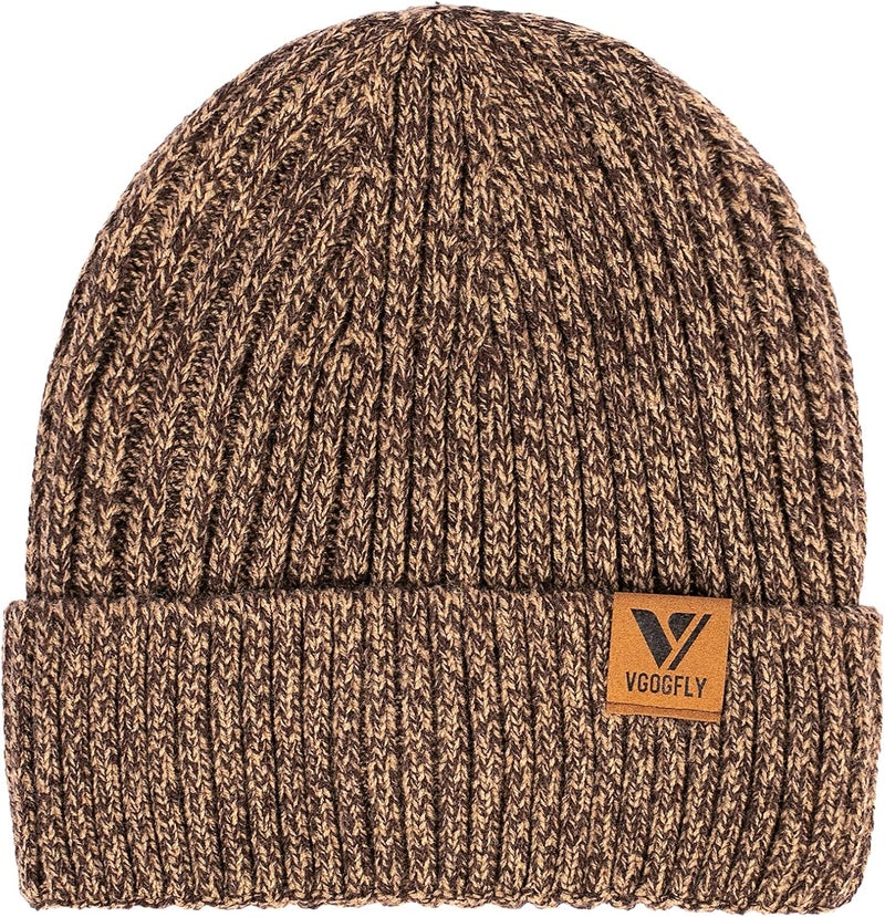 Vgogfly Lined Men Beanie Slouchy Knit Skull Cap Warm Stocking Hats Guys Women Striped Winter Beanie Hat - Image 1