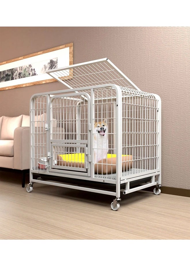 NKX Thickened Medium-Sized Dog House Metal Pet Cage with Wheels and Removable Tray  - Image 1