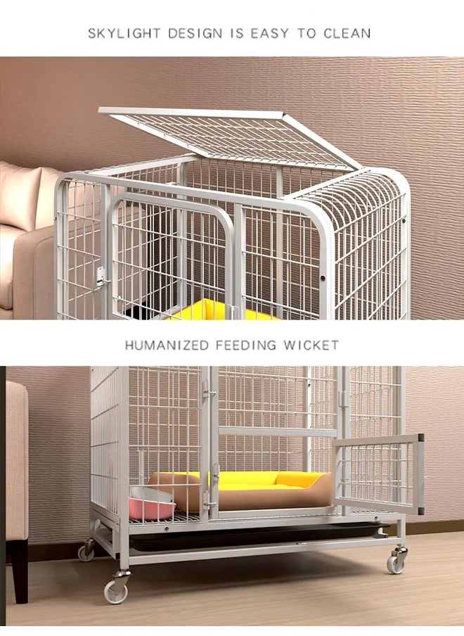 NKX Thickened Medium-Sized Dog House Metal Pet Cage with Wheels and Removable Tray  - Image 4
