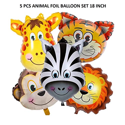 FI - FLICK IN Latex & Paper 76 Pcs Animal Theme 4th Birthday Decoration For Boys Jungle Theme Birthday Decoration (Pack of 76, Multicolor) - Image 3