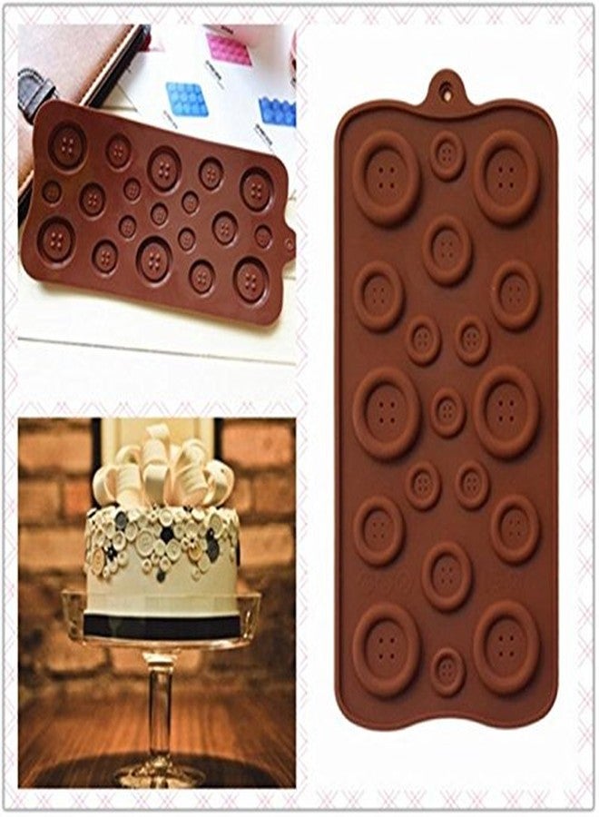 Cake Decor 19 Cavity Buttons Shape Silicone Chocolate Mould - Image 1